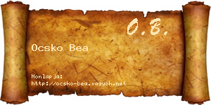 Ocsko Bea névjegykártya